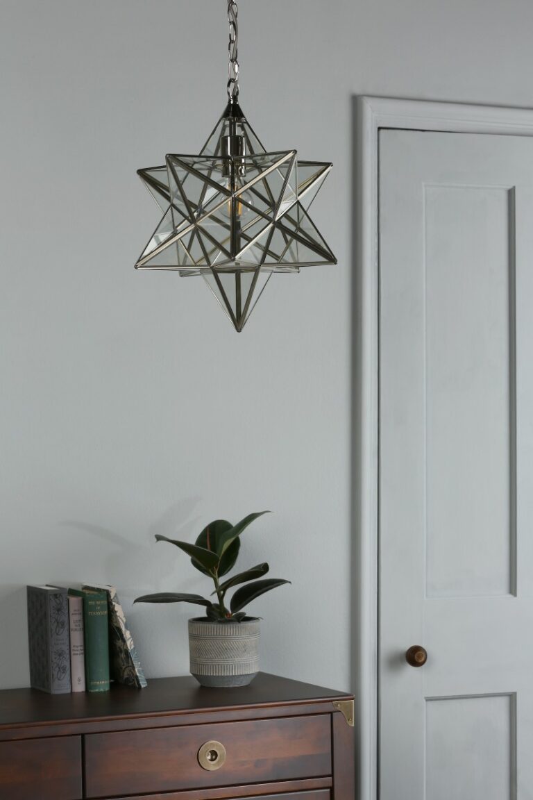 Laura Ashley LA3756152Q Large Star Ceiling Pendant Light In Silver
