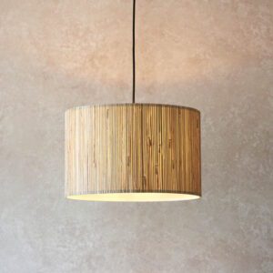Brooks Seagrass Drum Shade Ceiling Pendant Light In Natural