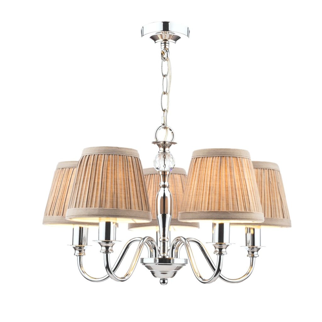Laura Ashley Ellis 5 Light Ceiling Pendant Light In Polished Chrome
