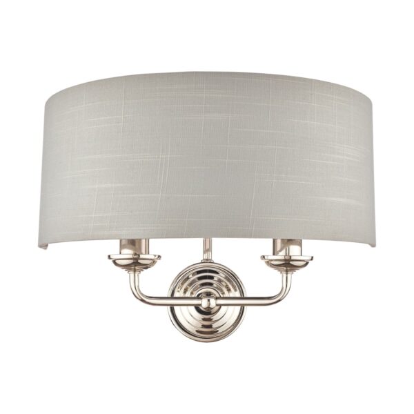 Laura Ashley Sorrento 2 Light Wall Light in Polished Nickel with Silver