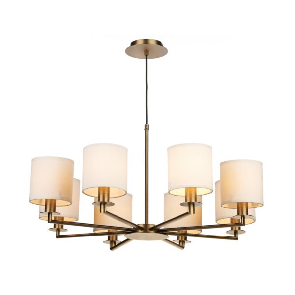 Dar TYL0863 Tyler 8 Light Pendant Ceiling Light In A Rustic Bronze Finish