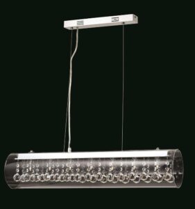 Impex CFH905261/07/CH Verona Crystal Cylinder Pendant Ceiling Light