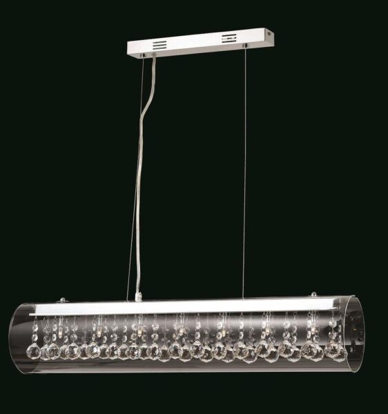 Impex CFH905261/07/CH Verona Crystal Cylinder Pendant Ceiling Light