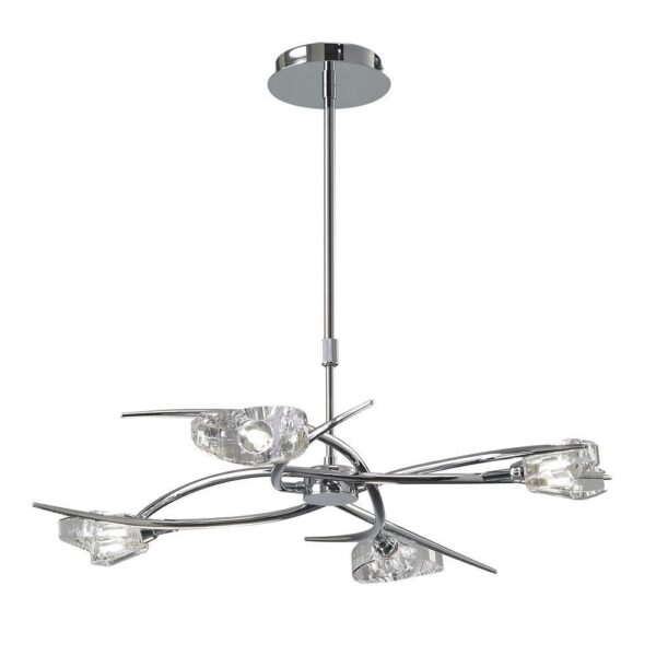 Mantra M1453 Eclipse 4 Light Telescopic Pendant/Semi Flush Ceiling Light In Chrome