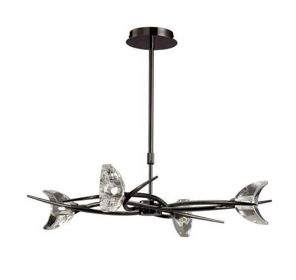Mantra M1453BC Eclipse 4 Light Telescopic Pendant/Semi Flush Ceiling Light In Black Chrome