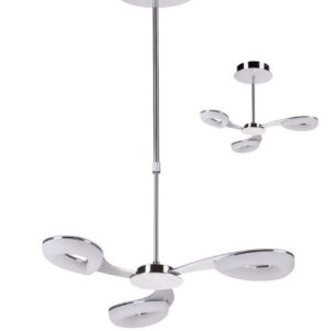 Mantra M8251 Juno LED 3 Light Telescopic Pendant/Semi Flush Ceiling Light In Satin Aluminium