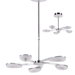 Mantra M8252 Juno LED 5 Light Telescopic Pendant/Semi Flush Ceiling Light In Satin Aluminium