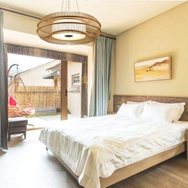 Lightsin LED Bamboo Pendant Light Drum-Shaped 45/60/70/80 Dia