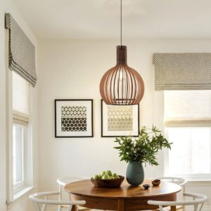 Lightsin Scandinavian LED Wooden Birdcage Pendant Light