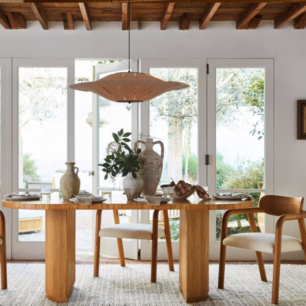 Lightsin Serene Wood Veneer LED Pendant Light with Tranquil Disc Design