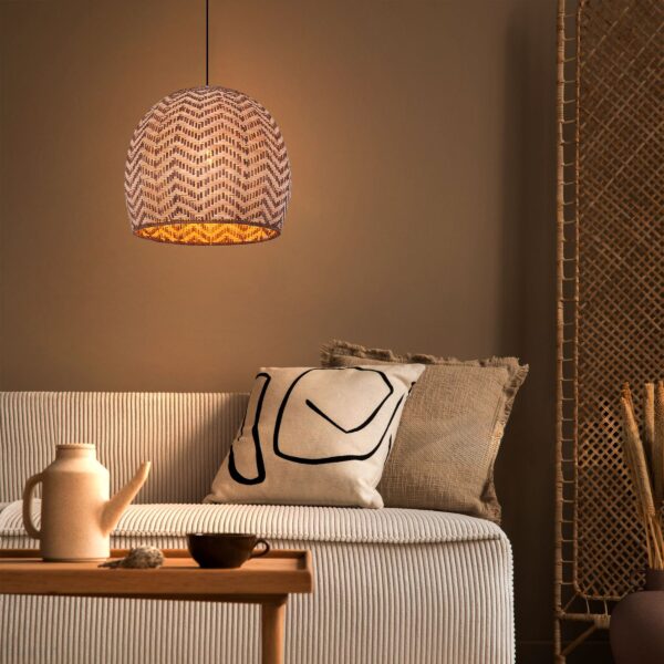 Lightsin Woven Rattan Ceiling Light with Wave Details for Modern Ceiling Lights