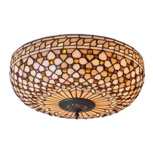 Interiors 1900 64276 Mille Feux Tiffany 2 Light Flush Ceiling Light