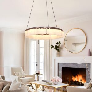 Lightsin Elegant LED Pendant Light with Onyx Glass Shade