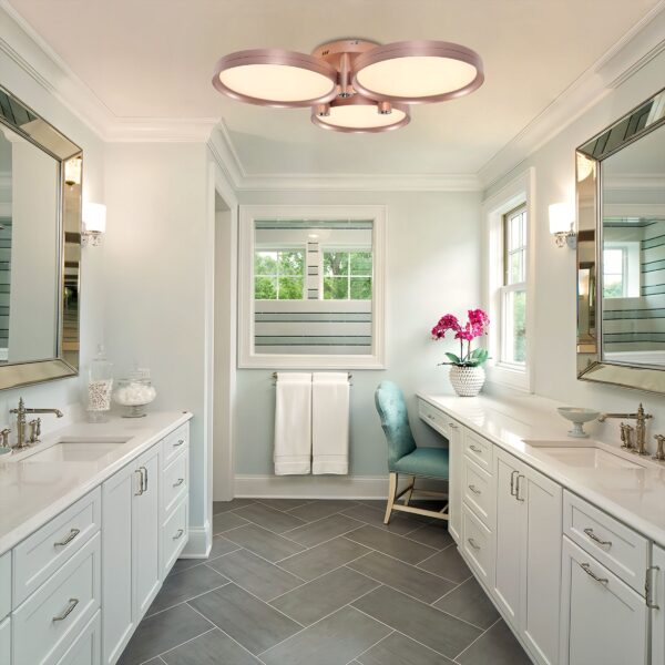 Lightsin Modern Three-Disk Silver/Gold Full Spectrum Ceiling Light