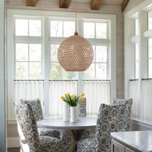 Lightsin Natural Bamboo Pendant Light with Handwoven Lampshades in Four Sizes