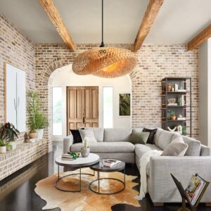 Lightsin Eco-Friendly Handmade Bamboo Pendant Light for Dining Room & Living Room