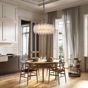 Lightsin Feather Inspired Luxury Glass Chandelier Modern Ceiling Light UK