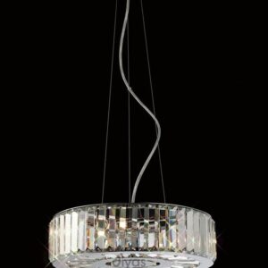 Diyas IL30072 Torre Crystal Ceiling Pendant Light in Polished Chrome Finish