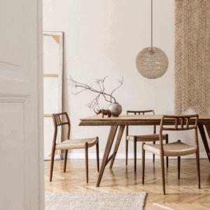 Lightsin Round Cotton Rope Pendant Light - Handwoven Ceiling Pendant for Living Room, Dining Room & Kitchen