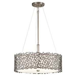 Silver Coral 3 Light Dual Mount Ceiling Pendant Light KL-SILVER-CORAL-P-A