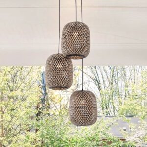 Lightsin Modern Creative Bamboo Handcrafted 3-Light Pendant Lamp