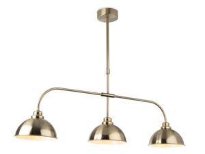 Firstlight 2894AB Eagle 3 Light Linear Ceiling Pendant Light In Antique Brass Finish