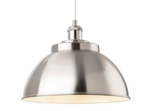 Firstlight 2897BS Genoa 1 Light Ceiling Pendant Light In Brushed Steel Finish
