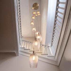 Allston 13 Ribbed Glass Pendant Ceiling Light In Nickel
