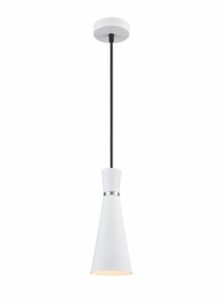 Franklite PCH234 Happy 1 Light Ceiling Pendant Light In Satin White Finish