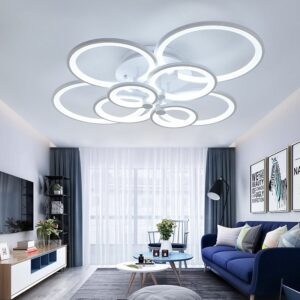 4/6/8 Rings LED Semi-Flush Ceiling Light Dimmable/Non-Dimmable