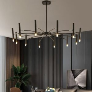 Lightsin Modern Black & Gold Metal Ceiling Light with LED Bulbs