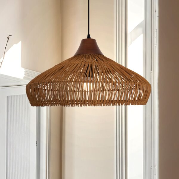 Lightsin Bell-Shaped Handcrafted Bamboo Kitchen Pendant Lighting