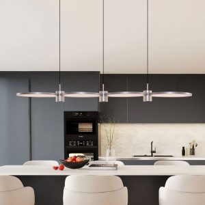 Lightsin Sleek Silver Linear Pendant Light with Acrylic Shades