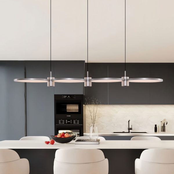 Lightsin Sleek Silver Linear Pendant Light with Acrylic Shades