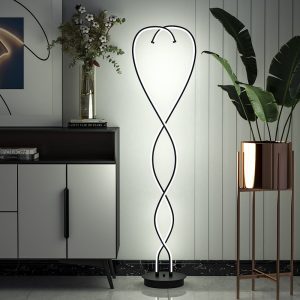 LED Floor Lamp Creative Standing Lamp with 2 Swirling Tubes