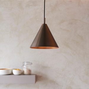 Carlisle Metal Pendant Ceiling Light In Antique Bronze
