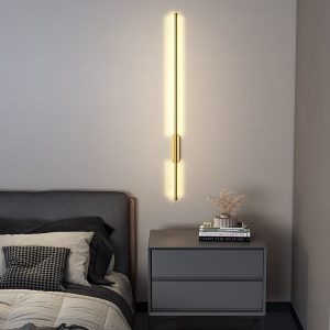 Modern Gold Aluminum Linear LED Wall Lighting Fixture 100cm