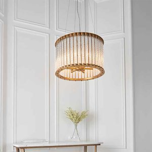 Redding 6 Light Glass Pendant Ceiling Light In Matt Gold