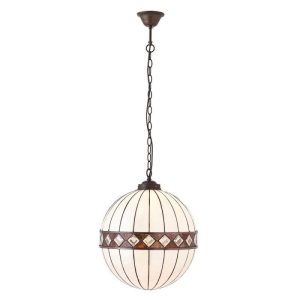 Interiors 1900 67045 Fargo Tiffany Medium 1 Light Globe Ceiling Pendant Light