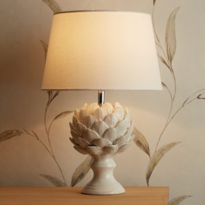 Laura Ashley Artichoke 1 Light Ceramic Table Lamp With Ivory Linen Shade