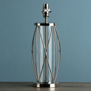 Laura Ashley Beckworth Lattice Small Table Lamp Base In Polished Nickel Finish