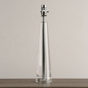 Laura Ashley Blake Cut Glass Crystal Obelisk Extra-Large Table Lamp Base In Polished Chrome
