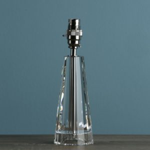 Laura Ashley Blake Cut Glass Crystal Obelisk Small Table Lamp Base In Polished Chrome Finish