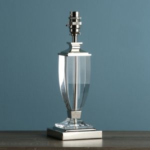 Laura Ashley Carson Polished Nickel Small Crystal Table Lamp Base