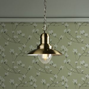 Laura Ashley Corbridge 1 Light Fisherman Nautical Ceiling Pendant Light in Antique Brass