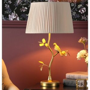 Laura Ashley Egelton Table Lamp In Aged Brass With Taupe Shade LA3756316-Q