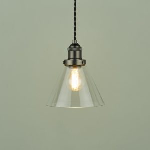 Laura Ashley Industrial Isaac 1 Light Ceiling Pendant Light in Nickel Finish