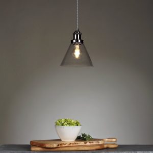 Laura Ashley Isaac Ceiling Pendant Light In Satin Nickel Finish