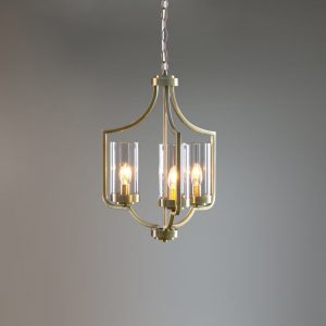 Laura Ashley Joseph 3 Light Ceiling Chandelier In Antique Brass Finish