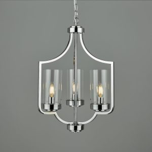 Laura Ashley Joseph 3 Light Ceiling Chandelier in Polished Chrome Finish